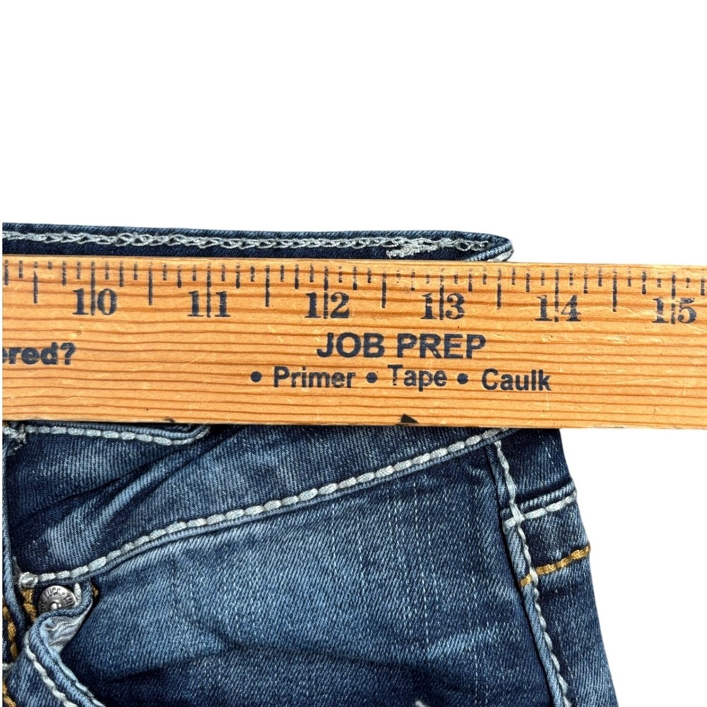 True Luck Jeans Women's 7/8 Bootcut Medium Wash Embroidered Flap Pocket Y2K - Picture 7 of 11